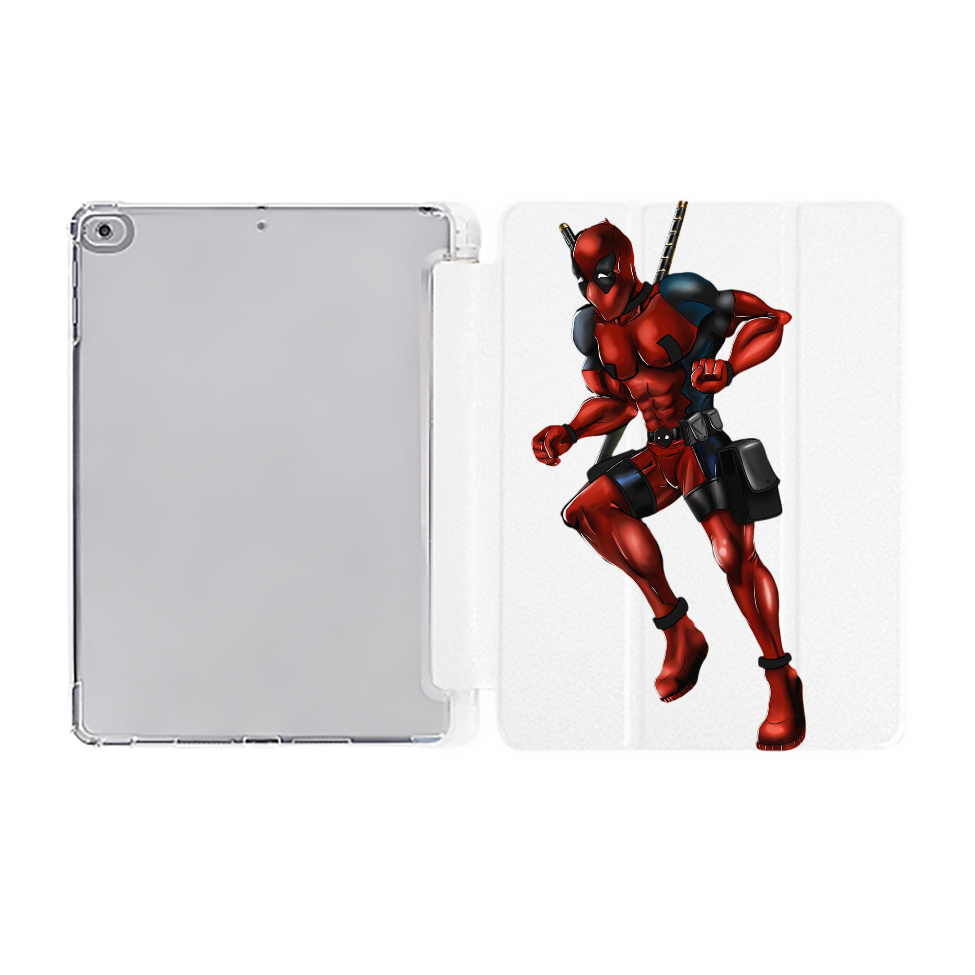 （画像用） Deadpool デッドプール IPad ケース ペン収納付き 三つ折りスタンド PUレザー×シリコン 対応機種9.5/10.5/10.9インチ